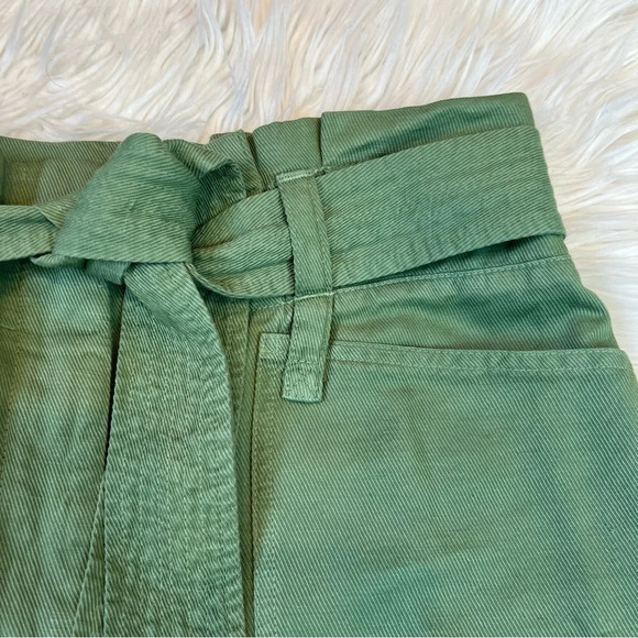 NWOT A.L.C. Cobin Paperbag Waist High Rise Belted Pants Fern Green Twill Women 8 - Picture 7 of 12